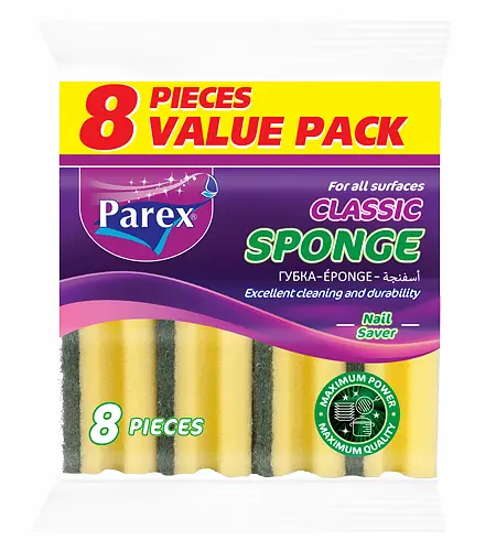 ESPONJA P/PLATOS PAREX CLASICO 8PZA